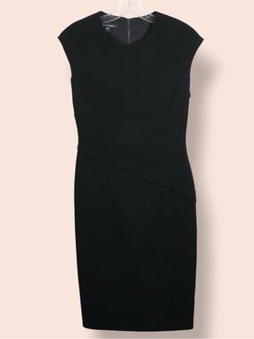 Judith & Charles Black Sheath Midi Dress Size 4 Minimalist Elegant Career